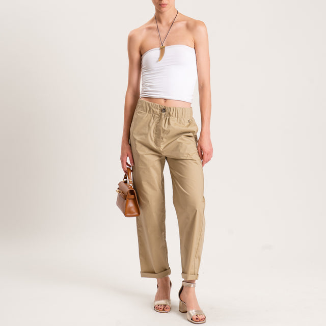 Souvenir-Pantalone cotone super light elasticizzato - safari