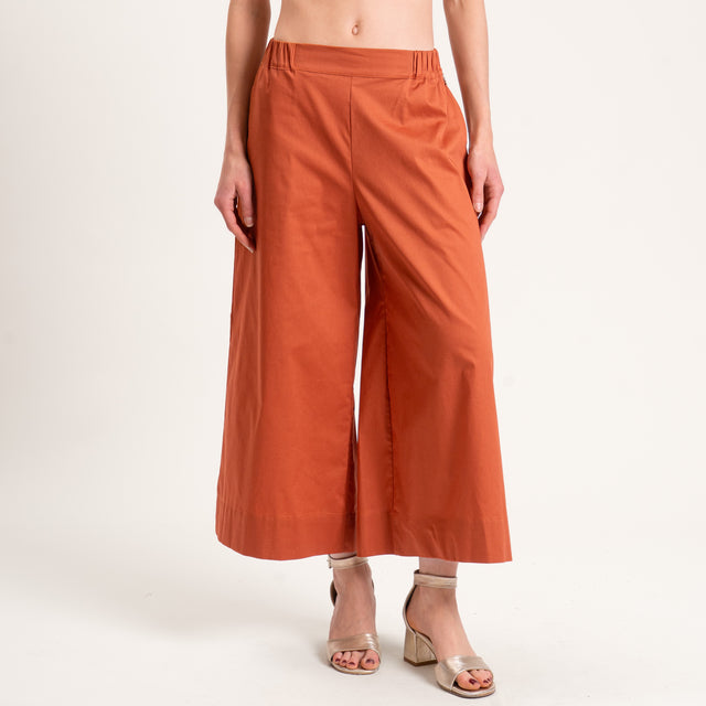 Souvenir-Pantalone crop cotone super light elasticizzato - coccio