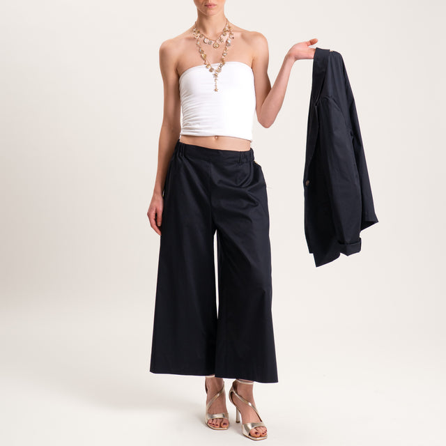 Souvenir-Pantalone crop cotone super light elasticizzato - nero