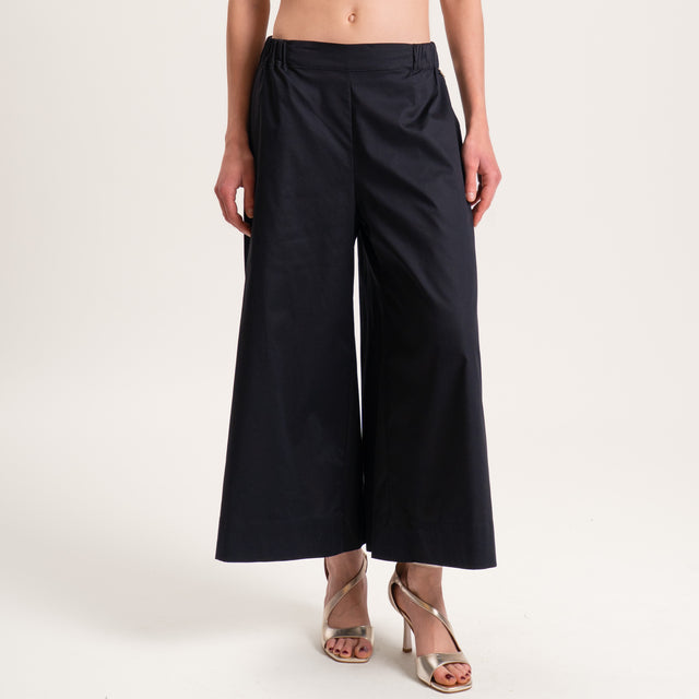 Souvenir-Pantalone crop cotone super light elasticizzato - nero