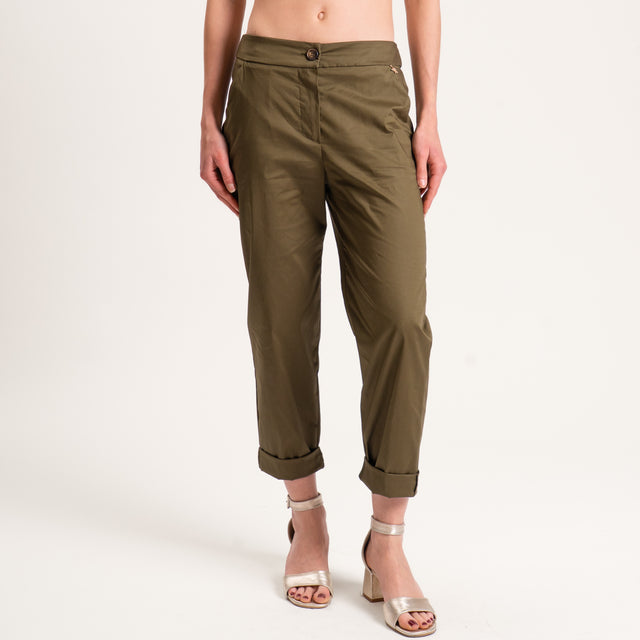 Souvenir-Pantalone cotone super light elasticizzato - verde