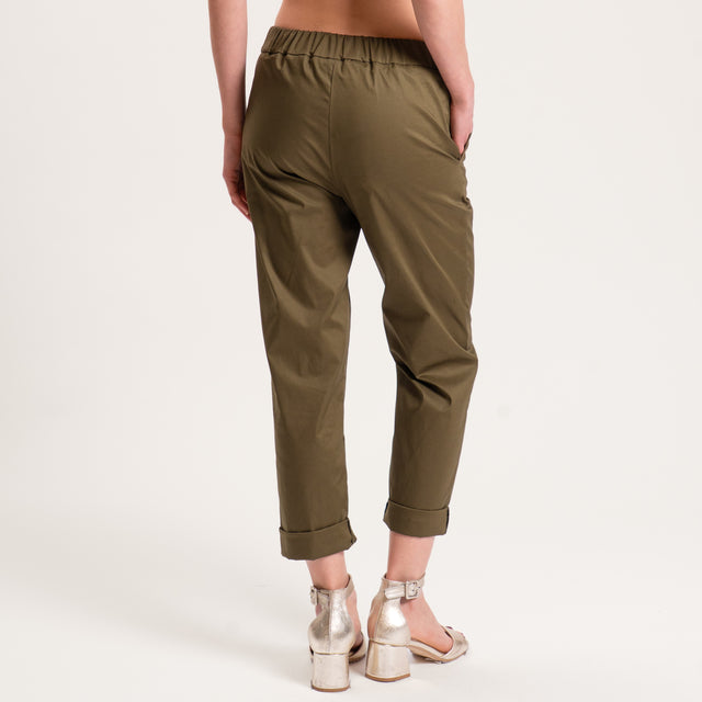 Souvenir-Pantalone cotone super light elasticizzato - verde