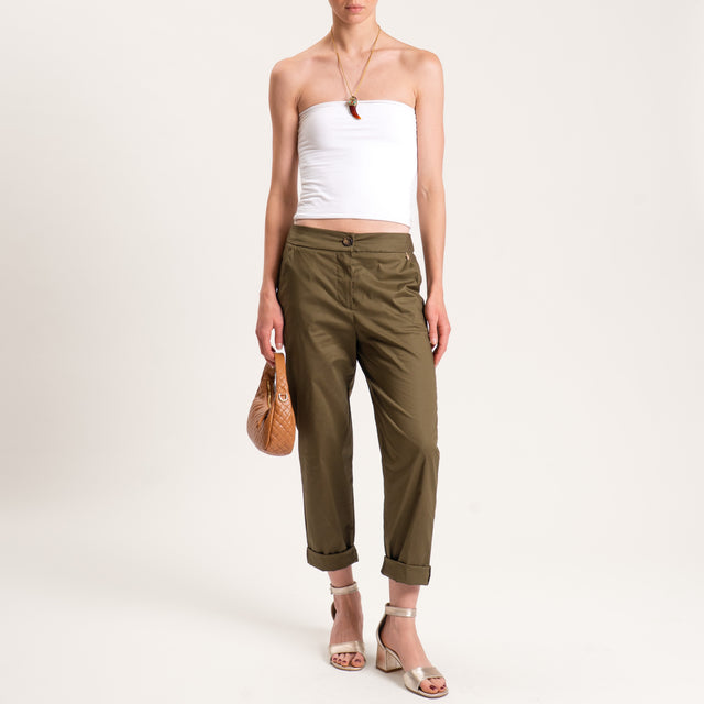 Souvenir-Pantalone cotone super light elasticizzato - verde