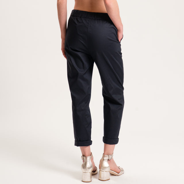 Souvenir-Pantalone cotone super light elasticizzato - nero