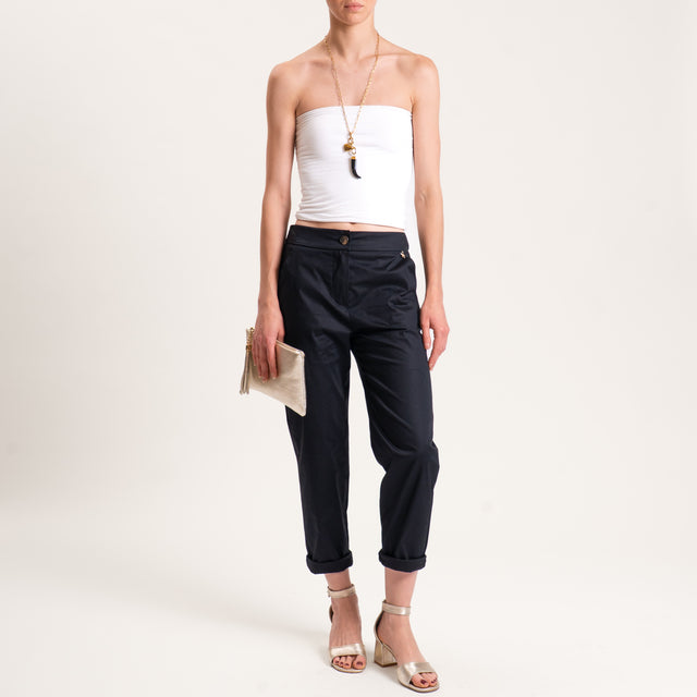 Souvenir-Pantalone cotone super light elasticizzato - nero