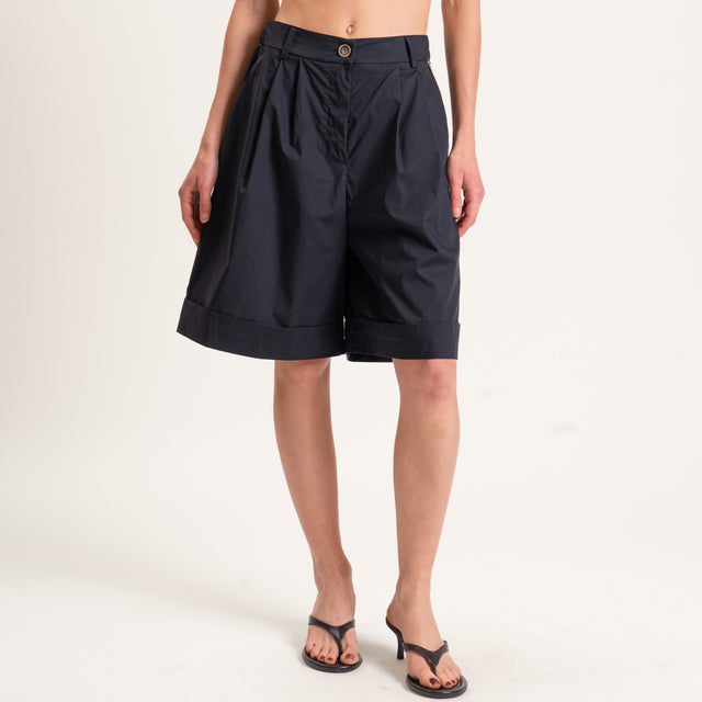 Souvenir-Bermuda cotone super light elasticizzato - nero