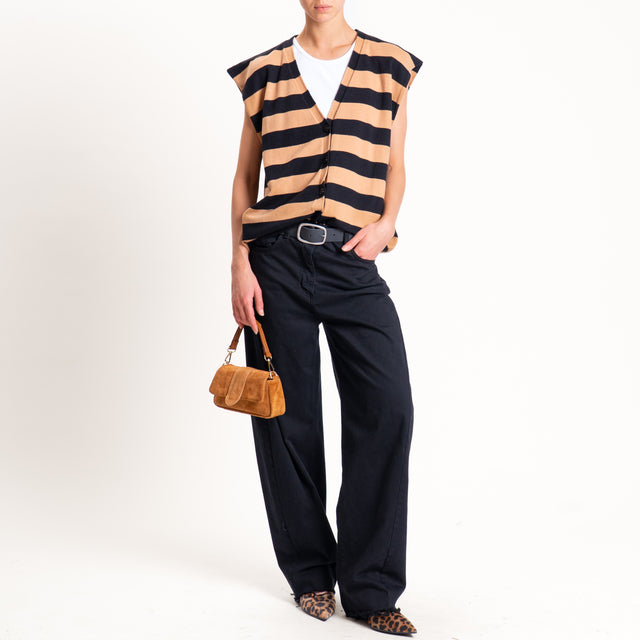 Souvenir-Pantalone balloon fit sfrangiato elasticizzato - nero