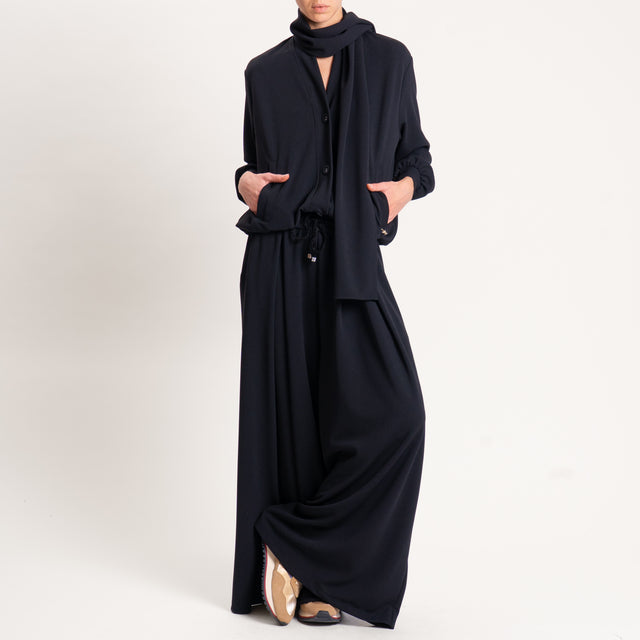 Souvenir-Pantalone wide leg con coulisse - nero