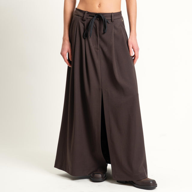 Souvenir-Gonna spacco davanti con coulisse - cioccolato