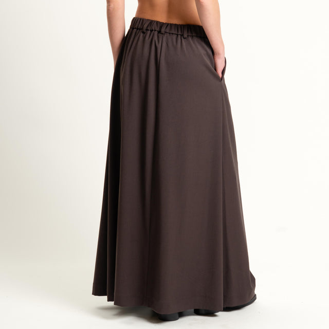 Souvenir-Gonna spacco davanti con coulisse - cioccolato