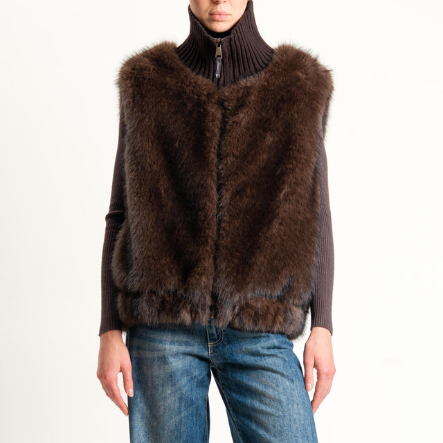 Souvenir-Gilet ecopelliccia - moro