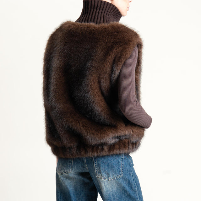 Souvenir-Gilet ecopelliccia - moro