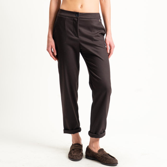 Souvenir-Pantalone elastico dietro - moro