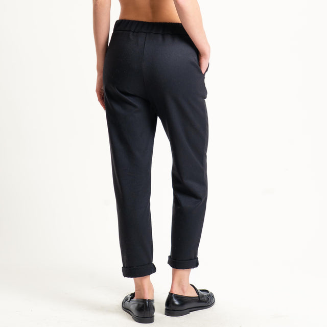 Souvenir-Pantalone elastico dietro - nero