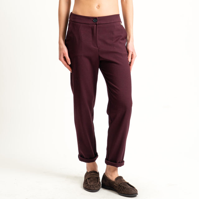 Souvenir-Pantalone elastico dietro - vino