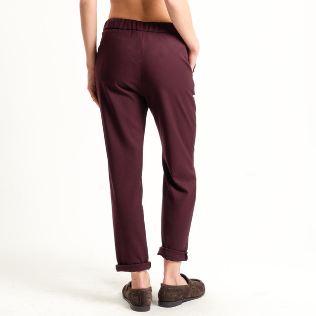 Souvenir-Pantalone elastico dietro - vino