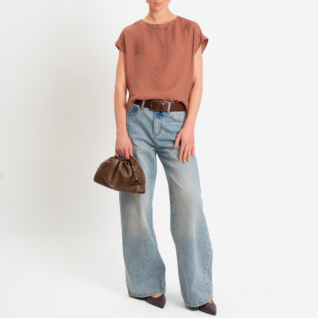 Souvenir-Blusa viscosa goffrata spacchi laterali - rame