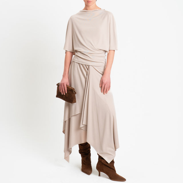 Souvenir-Blusa manica scesa con riprese laterali - vaniglia