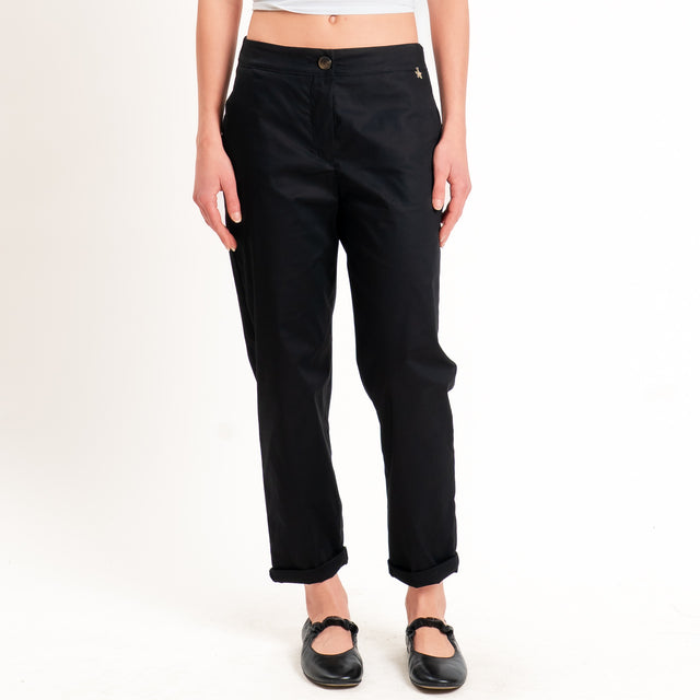 Souvenir-Pantalone MIA chino elastico dietro - nero