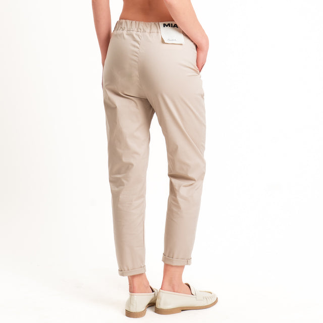 Souvenir-Pantalone MIA chino elastico dietro - sabbia