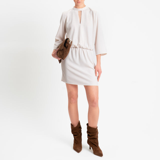 Souvenir-Abito tessuto fluido elastico in vita - burro