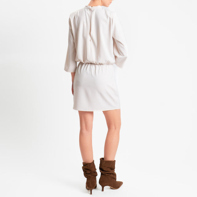 Souvenir-Abito tessuto fluido elastico in vita - burro