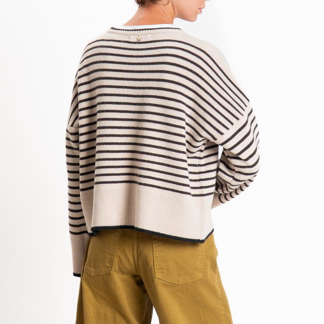 Souvenir-Maglia righe misto cashmere - beige/moro