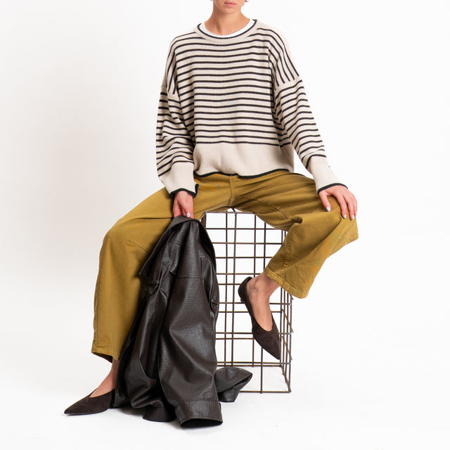 Souvenir-Maglia righe misto cashmere - beige/moro