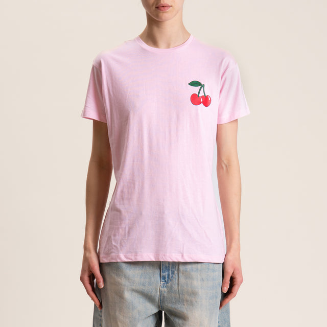 Souvenir-T-shirt stampa ciliegia - rosa