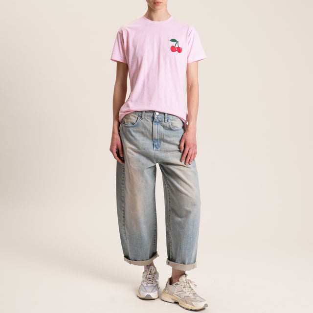 Souvenir-T-shirt stampa ciliegia - rosa