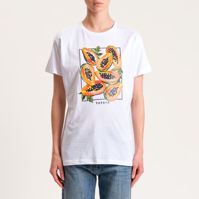 Souvenir-T-shirt "PAPAYA" - bianco