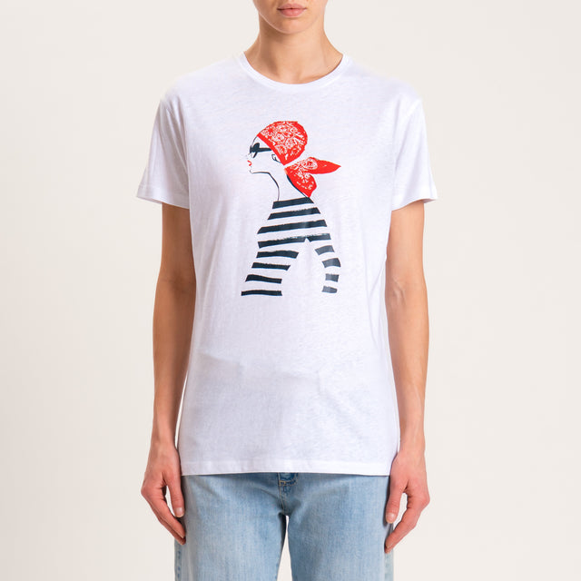 Souvenir-T-shirt con stampa WOMAN - bianco