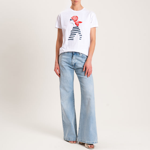 Souvenir-T-shirt con stampa WOMAN - bianco