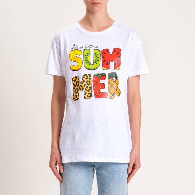 Souvenir-T-shirt "SUMMER" - bianco