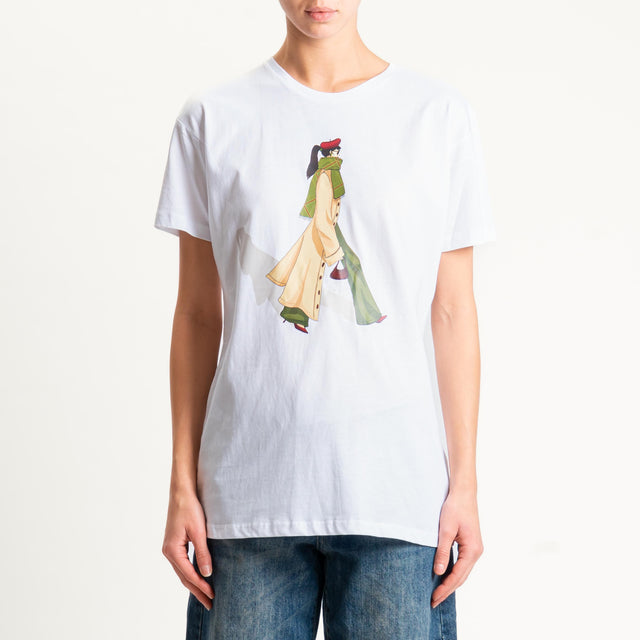 Souvenir-T-shirt stampa woman - bianco