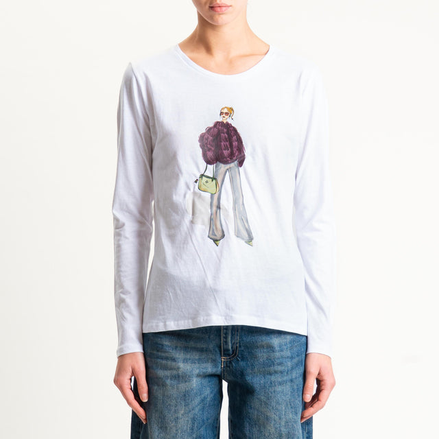 Souvenir-T-shirt stampa woman - bianco