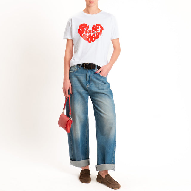 Souvenir-T-shirt stampa"SWEET LIKE SUGAR" - bianco