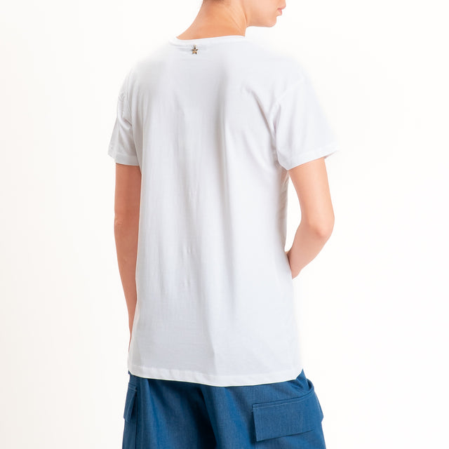 Souvenir-T-shirt stampa "SINGLE" - bianco
