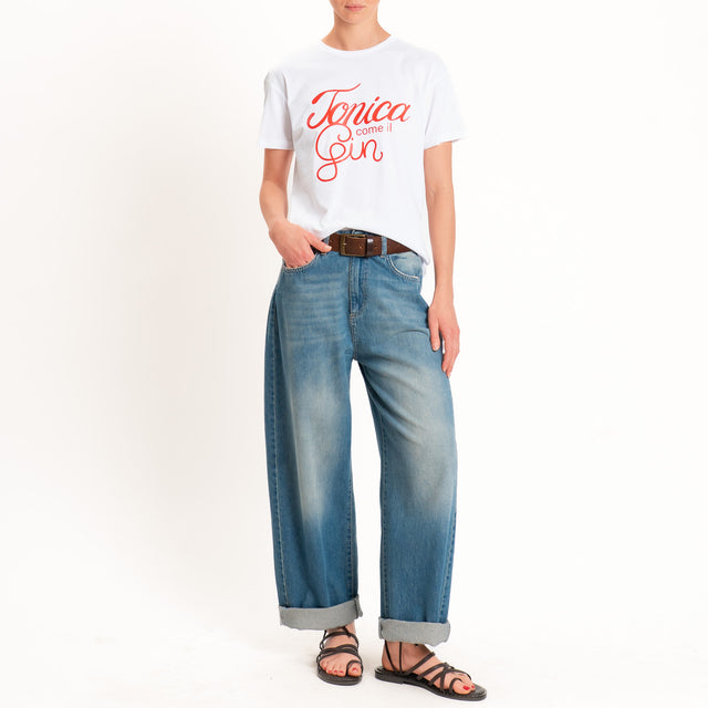 Souvenir-T-shirt "TONICA COME IL GIN" - bianco