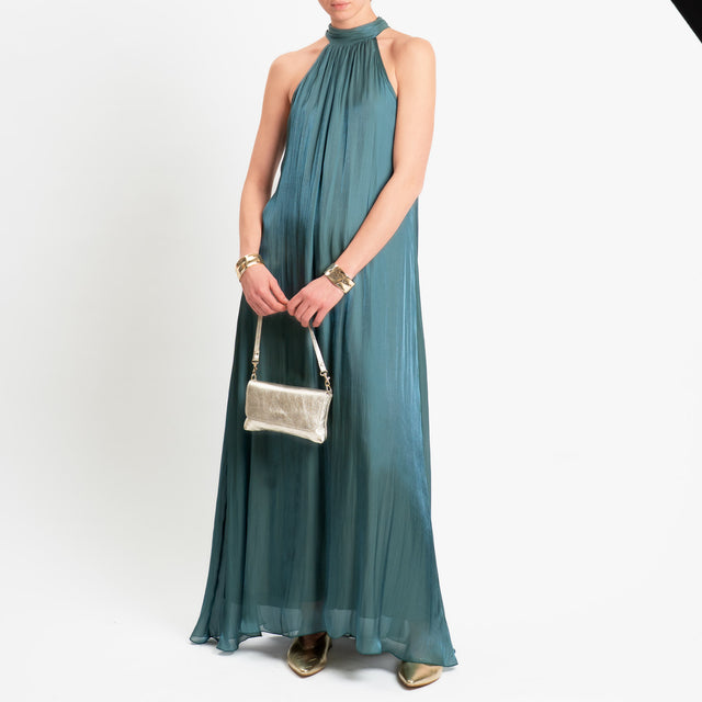 Souvenir-Abito in organza scollo americana - verde