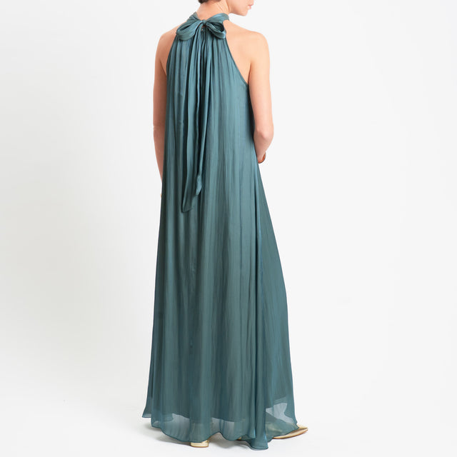 Souvenir-Abito in organza scollo americana - verde