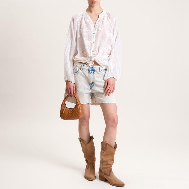 Souvenir-Shorts jeans taglio vivo - denim chiaro