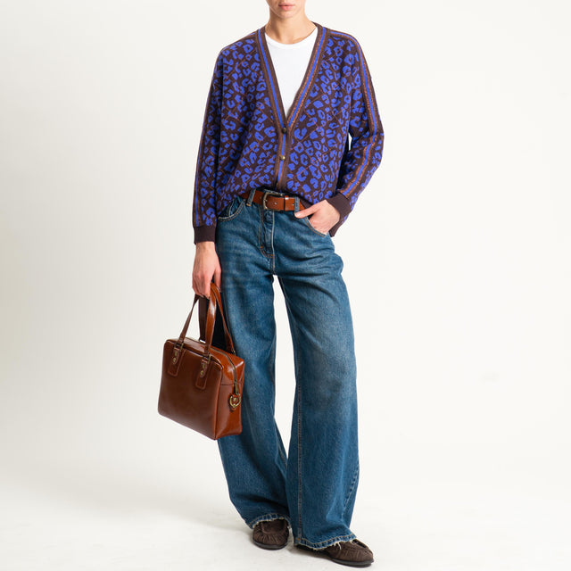 Souvenir-Cardigan fantasia con lurex - moro/viola