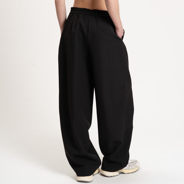 Souvenir-Pantalone barrel elastico dietro - nero