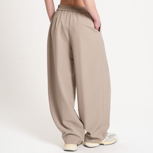 Souvenir-Pantalone barrel elastico dietro - sabbia