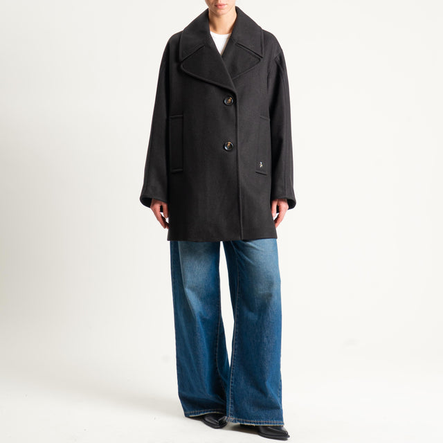 Souvenir- Cappotto misto lana - nero