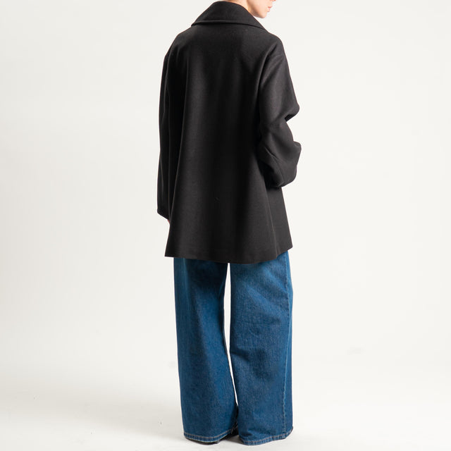 Souvenir- Cappotto misto lana - nero