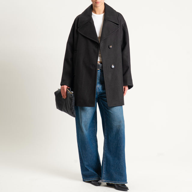 Souvenir- Cappotto misto lana - nero