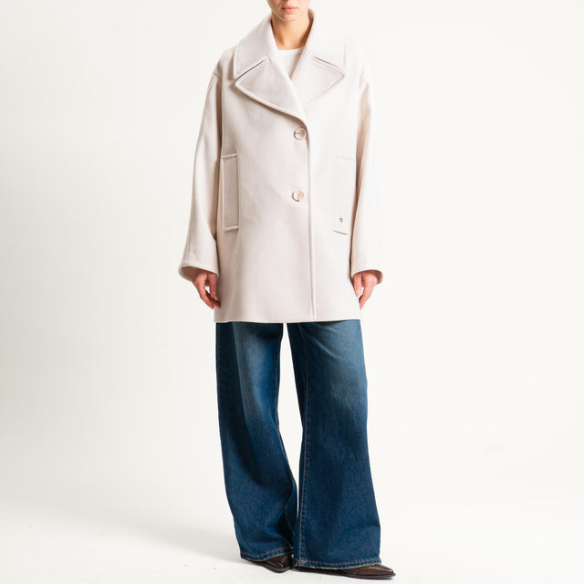 Souvenir- Cappotto misto lana - panna