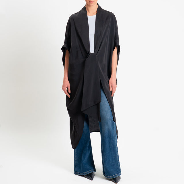 Souvenir-Kimono tessuto fluido modal - nero